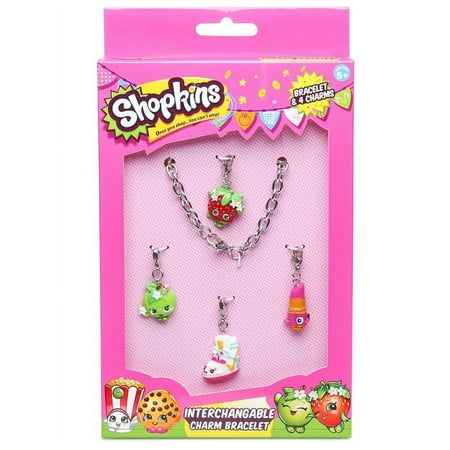 Shopkins Girls Interchangable 4 Charm Bracelet