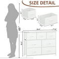 thumbnail image 3 of Eunos Dresser, 7-Drawer Fabric Storage Tower with Large Capacity Fabric Bins for Bedroom, White Leather, 3 of 7