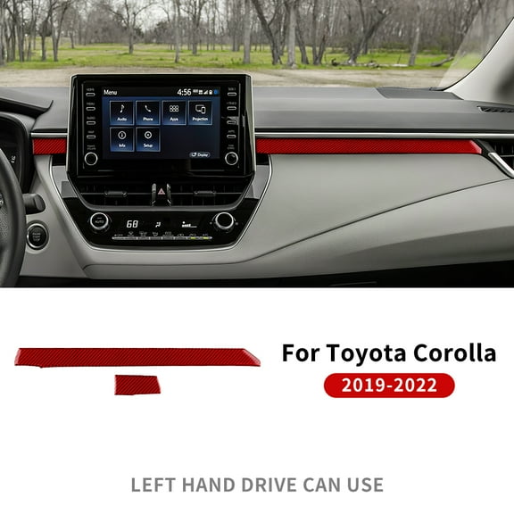 Real Soft Carbon Fiber Sticker For Toyota Corolla 2019 2020 2021 2022 2023 2024Co-pilot Strip Panel RHD LHD Interior Accessories.