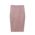 thumbnail image 4 of Ersazi Maternity Dress Full Length Suede Skirt with Split Deerskin Velvet Skirt with High Waist and Buttocks Pink L, 4 of 4