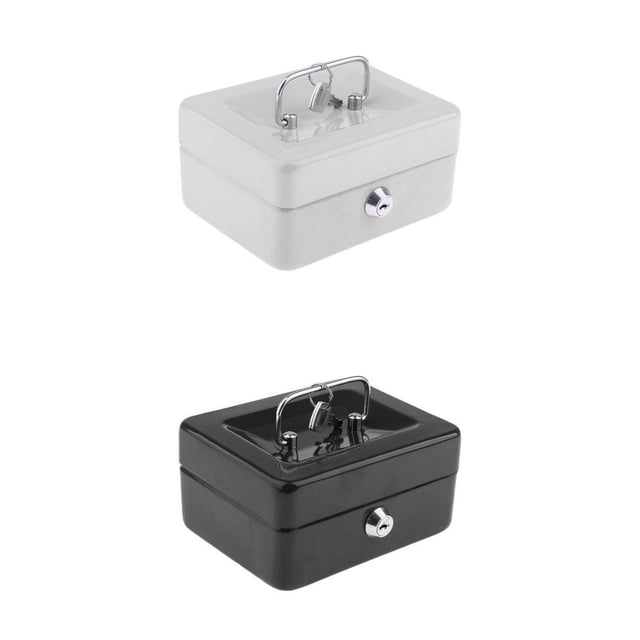 lionlar 2 Pieces Mini Money Box Stainless Steel Security Lock Safe
