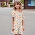 thumbnail image 5 of Abcomgle Girls Summer Outfits 14-16 Animal Graphic Ruffle Sleeve T Shirts and Elastic Waist Shorts Cute Casual Girls Shorts Set 4-5 Years,Light pink, 5 of 5