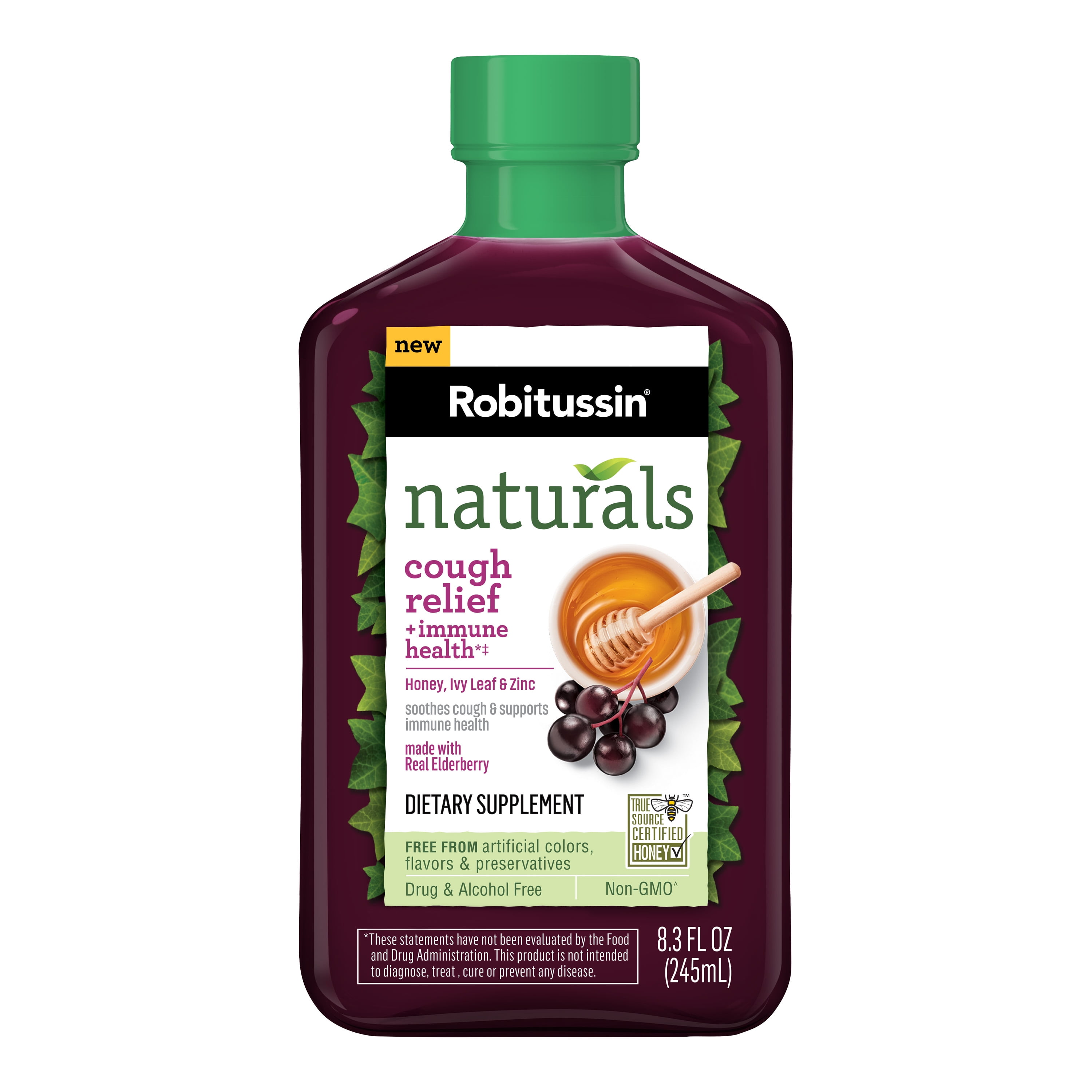 Robitussin Naturals, Cough Relief & Immune Health, Honey & Elderberry