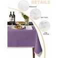 thumbnail image 5 of Purple Black Rectangle Tablecloth, Farmhouse Striped Modern Abstract Art Waterproof & StainResistant Tablecloth, Washable Oil-proof Table Cover for Dining/Party/Wedding/Camping/Buffet 54x108 In, 5 of 9
