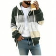 thumbnail image 7 of Men's Fleece Coats Fashion Casual Patchwork Zipper Pockets Long Sleeve Blouses Long Sleeve Hooded Casual Outwear Jackets, 7 of 7