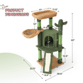 thumbnail image 2 of MoNiBloom Cat Tower Cactus, 42 Inches Cat Tree with Sisal Scratching Posts, Cozy Hammock and Bed Perch and Condo for Kittens, Green, 2 of 8