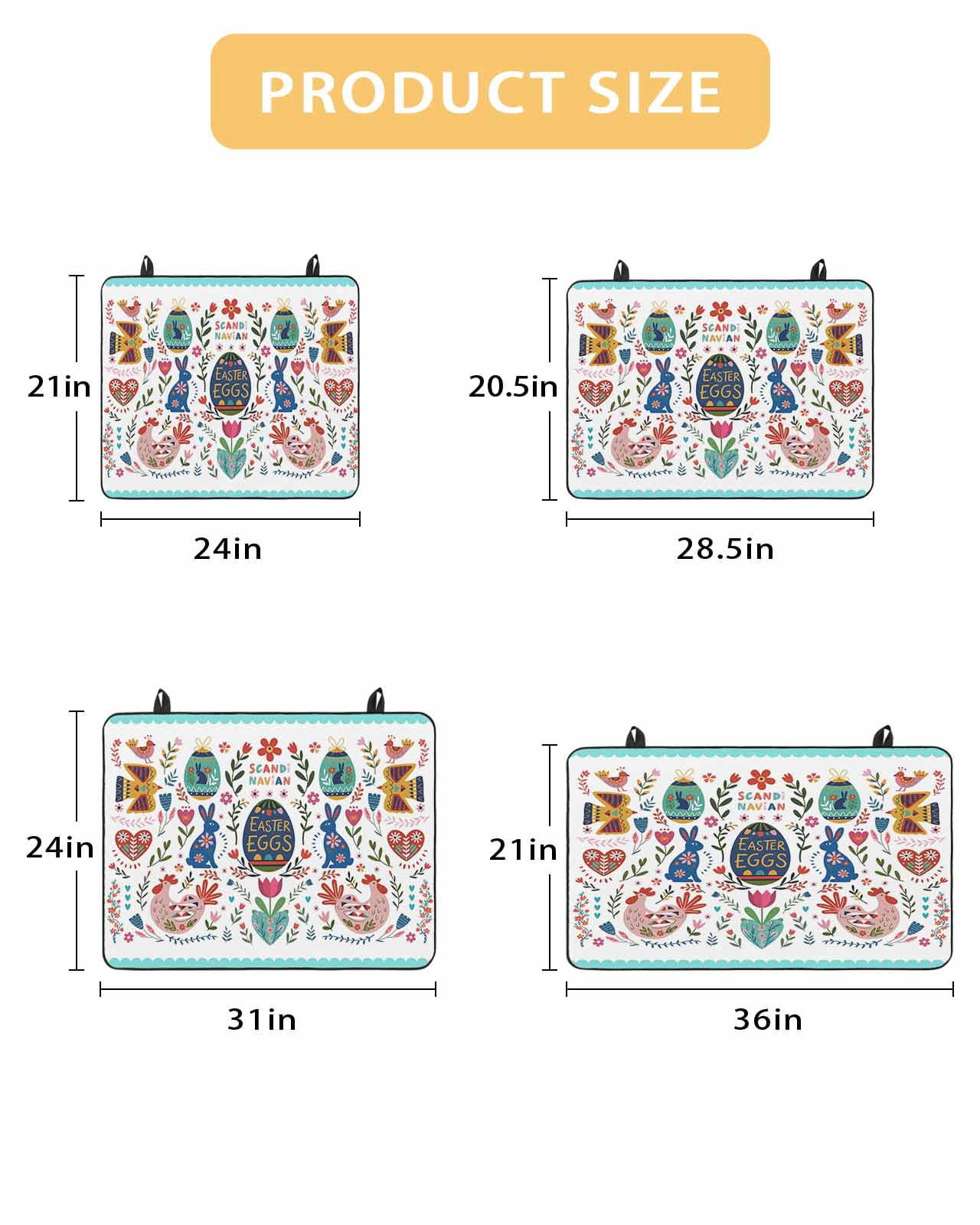 Large Induction Cooktop Protector Mat Easter Stove Top Covers for Electric Stove, Farmhouse Rabbits Eggs Flowers Abstract Art Decorative Stove Burner Cover Mats, Glass Top Stove Cover