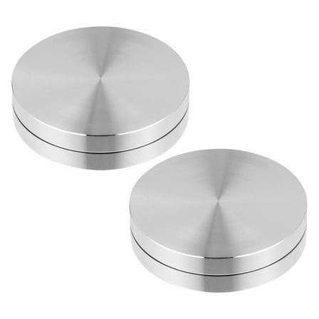 REOFLYUP Aluminum Lazy Susan Turntable Silver 2Pcs 1.4X1.4in
