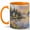 Orange, variant on Lakeside Cottage 11oz Ceramic Mug, Sunrise Cabin Landscape Art