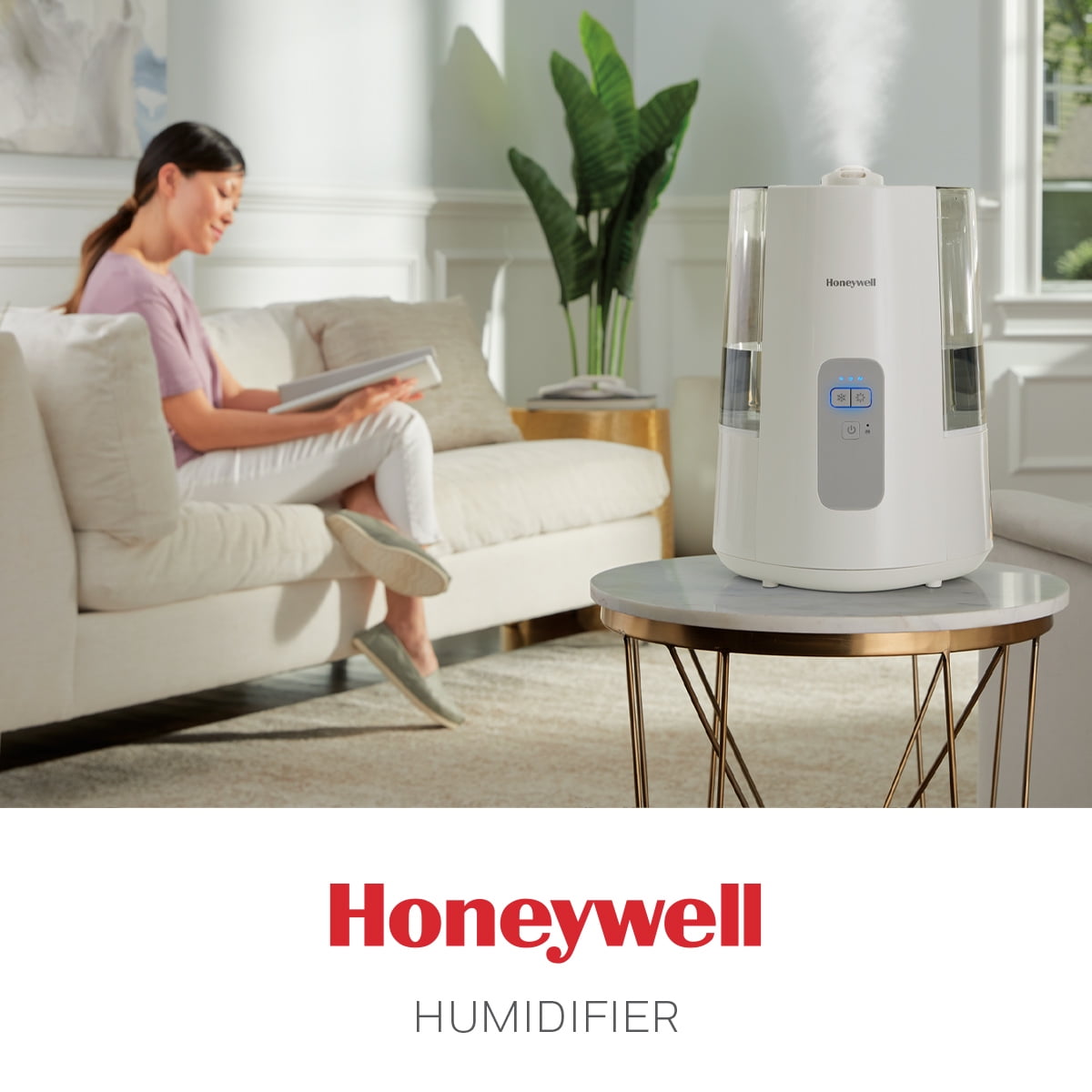 Honeywell Dual Comfort Cool Warm Mist Humidifier 600 sq ft White