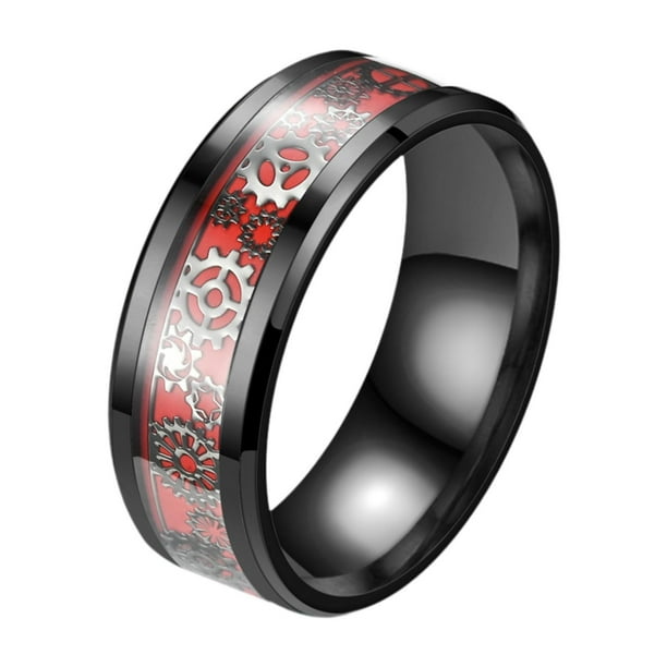 Anillos para hombre Moda Plata Rueda Alianza de boda de acero inoxidable de  titanio 13