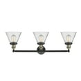 thumbnail image 2 of Innovations Lighting  Cone 3 Light 32" Bath Vanity Light Black Antique Brass/Seedy, 2 of 5