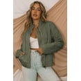 thumbnail image 6 of Women's Green Zip-Up Pocket Quilted Jacket – Casual Winter Outerwear for Daily Wear [ZhiHiMeRi] | 2XL, 6 of 7