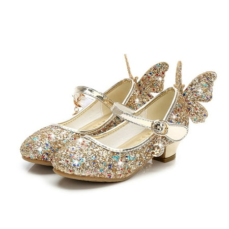 

Toddler Shoes Clearance Infant Kids Baby Girls Crystal Bling Butterfly Single Princess Shoes Sandals Gold Sandals For Kids Size 4
