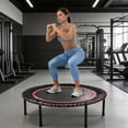 thumbnail image 1 of 48 pulgadas sin resorte mini trampolín de fitness, rebounder de ejercicio interior/exterior para entrenamientos más silenciosos y seguros, carga 450lbs, entrenador de cardio de salto del gimnasio, 1 of 5