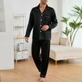 thumbnail image 5 of Fewfanhot Pajamas for Men Satin Silky Pajamas set Classic Silk like Sleepwear Set Button-Down Loungwear Two-Piece Pj Sets, 5 of 5