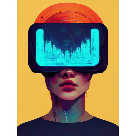 Funky Virtual Reality Gamer Kids Unframed Wall Art Print Poster Home Decor