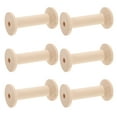 thumbnail image 1 of Shisuyan 6pcs Large Unfinished Wooden Spools for Sewing Crafts Empty Thread Spools for Wire Weaving, Wood Spools for Embroidery Ribbon, 1 of 9