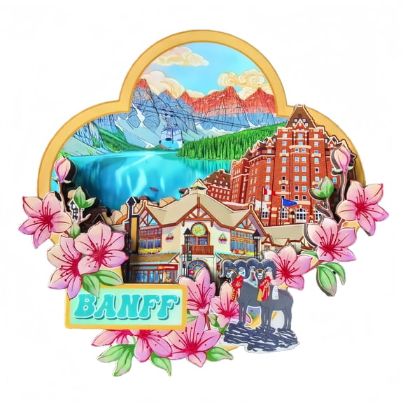 Banff Canada 3D Fridge Magnet Souvenir Gift,Resin Handmade Banff Refrigerator Magnet Home Decoration Collection