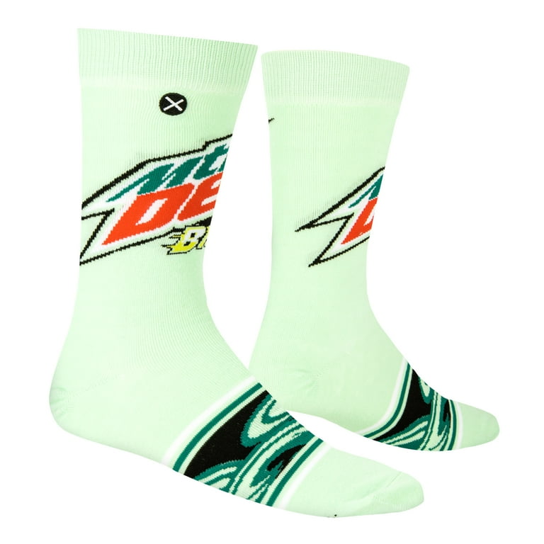 ODD SOX Mountain Dew Baja Blast Novelty Crew Socks Large Size
