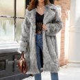thumbnail image 4 of Jsaierl Womens Long Fuzzy Coat Fleece Winter Jacket Faux Fur Clothes Plus Size Open Front Cardigan Warm Coats Casual Outwear, 4 of 7