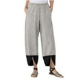 thumbnail image 2 of Hrsba Wide Leg Pants for Women,Solid Color Patchwork Corduroy Full Length Casual Summer Lightweight Daily Wear Trousers，S, 2 of 6