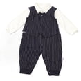 thumbnail image 1 of Newborn Gentleman Suit Breathable Comfortabe Cute Bow Eye Catching Striped Pattern Boy Formal Clothes Set for Party, 1 of 12