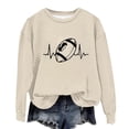 thumbnail image 2 of Rbaofujie Chandails pour Femmes Tendance Chandails Décontractés Imprimés Col Rond Manches Longues Haut Ample Chandails en Molleton Beige Automne Chandails à Capuchon pour Femmes, 2 of 3