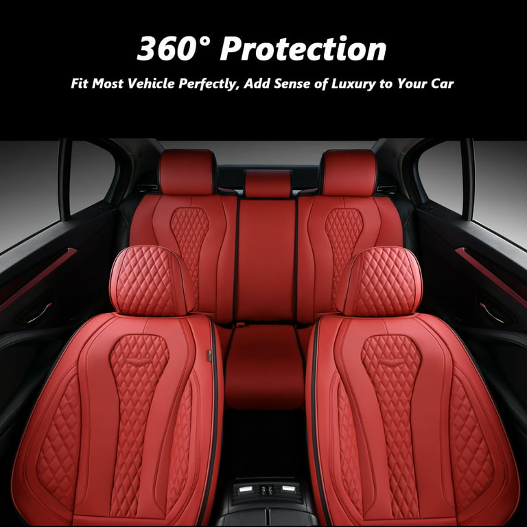 Coverado Front Seat Covers Waterproof Leatheratte Car Seat Protector 2 Pieces Protective Seat Cushions Universal Fit Most Vehicles Sedans SUVs Trucks