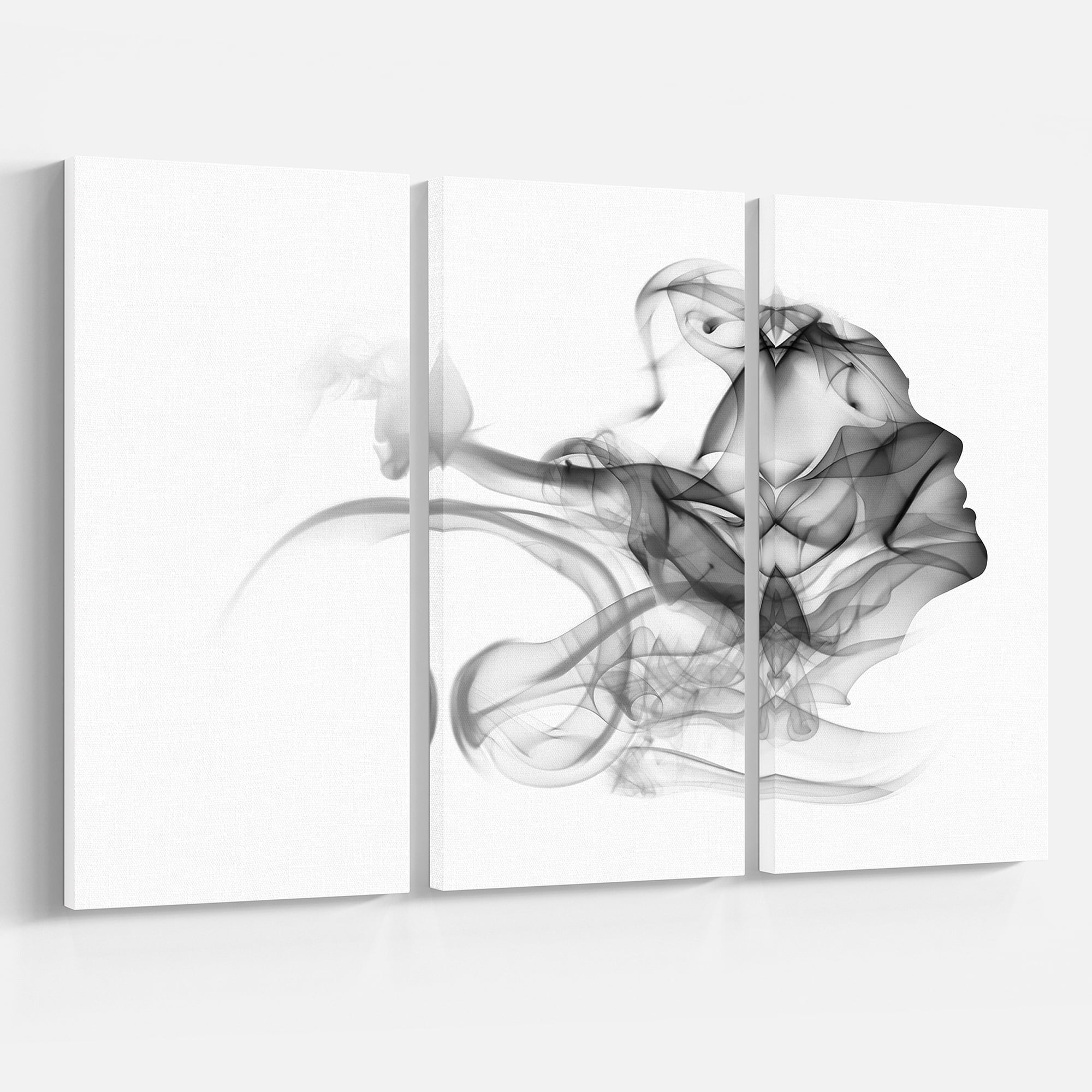 Designart 'Woman and Smoke Double Exposure ' Portrait Canvas Art Print