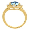 thumbnail image 5 of Mauli Jewels Rings for Women 1.87 Carat Blue Topaz and Diamond Ring 4-Prong 10K Yellow Gold, 5 of 6