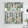 thumbnail image 2 of Rustic Floral Print Curtains 36 Inch Short - 3 Panel Vintage Country Set with Bohemian Wildflowers, Rod Pocket, 2 of 6