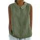 thumbnail image 1 of Vestidos Casuales Para Mujer, Blusas De Mujer De Moda Camisa bonita de lino con cuello de muñeca, suelta, sin mangas, de color liso y verano para mujer, 1 of 5