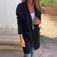 thumbnail image 5 of Women Jacket Turn-down Collar Pockets Solid Color Open Stitch Loose Thermal Long Sleeved Commuting Dating Spring Fall Winter Coat, 5 of 8