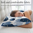thumbnail image 5 of Navy Blue Marble Small Pillow Covers, Gold White Geometric Hexagon Modern Soft Breathable Throw Pillow Cases with Invisible Zipper, Decorative Pillowcase Pillows Protectors for Sofa Bed Chair 12"x20", 5 of 9
