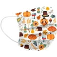 thumbnail image 3 of HUGFEGWE 50Pcs Fall Disposable Adults Face Masks,3 Ply Protective Disposable Face Masks with Maple Leaf Thanksgiving Designs (Fall/Thanksgiving F) CJB91-40801, 3 of 7