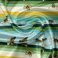 thumbnail image 2 of Ambesonne Sunflowers Valance & Curtain 3 Pcs Set, Flying Bees Jumble Leafy, 55"x24", Mustard Seafoam Green, 2 of 7
