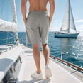 thumbnail image 6 of Men'S Casual Shorts Elastic Waist Shorts Summer Beach Drawstring Shorts with Pockets Gray M, 6 of 9