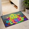 thumbnail image 4 of SHJHENG Retro Peace Sign Guitar Area Rug, Non-Slip Washable Welcome Mat for Front Door, Bathroom & Home Decor, 4 of 5