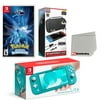 Nintendo Switch Lite Console Turquoise with Pokemon Brilliant Diamond, Accessory Starter Kit and Screen Cleaning Cloth Bundle - Import with US Plug