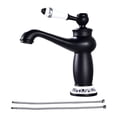 thumbnail image 1 of Xingzhi Copper Ceramic Basin Electroplated Modern Unfading Anti-rust Threaded Smooth Kitchen Toilet Sink Hardware Type 1 Black, 1 of 6