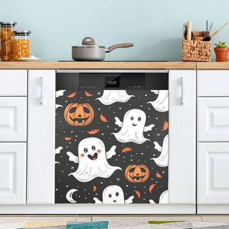 

Halloween Specters Bats Pumpkins Cartoon Dishwasher Magnet Refrigerator Magnetic Cover Washing Machine Magnet Sticker Kitchen Decor