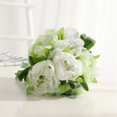 thumbnail image 1 of Worallymy 10 cabezas de peonía artificial flor simulación ramo boda fiesta hogar decoración floral flor falsa blanco verde Worallymy JD735806340, 1 of 7