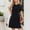 Black, variant on LADIGASU Women's Casual Lace Short Sleeve Round-Neck Dress Fold Solid Color Dress