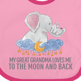 thumbnail image 4 of Inktastic My Great Grandma Loves Me to the Moon and Back Elephants Boys or Girls Baby Bib, 4 of 4