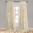 thumbnail image 5 of Ambesonne Geometric Curtains, Pastel Vintage Lines, Pair of 28"x84", Peach Grey White, 5 of 5