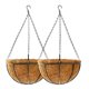 thumbnail image 1 of Cesta colgante para plantas 2 unidades 40 64 cm redonda de alambre de metal con forros de fibra de coco para macetas flores interior exterior jardín p, 1 of 7