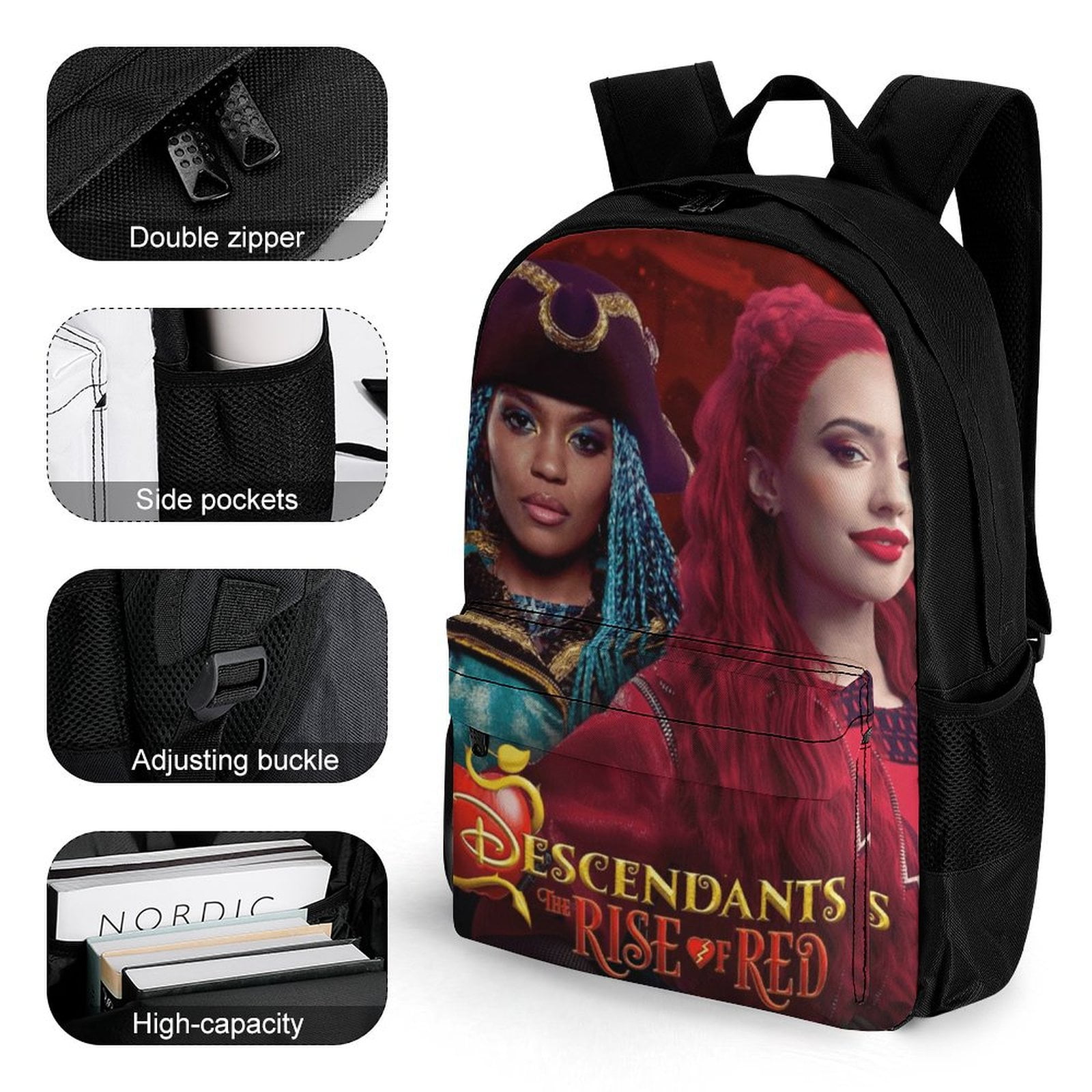 Descendants The Rise of Red Movie Backpack Laptop Bag Student Satchel Schoolbag Bookbag Large Capacity Multipurpose Daypack Rucksack Travel Bag For Kids Boys Girls Adult Walmart