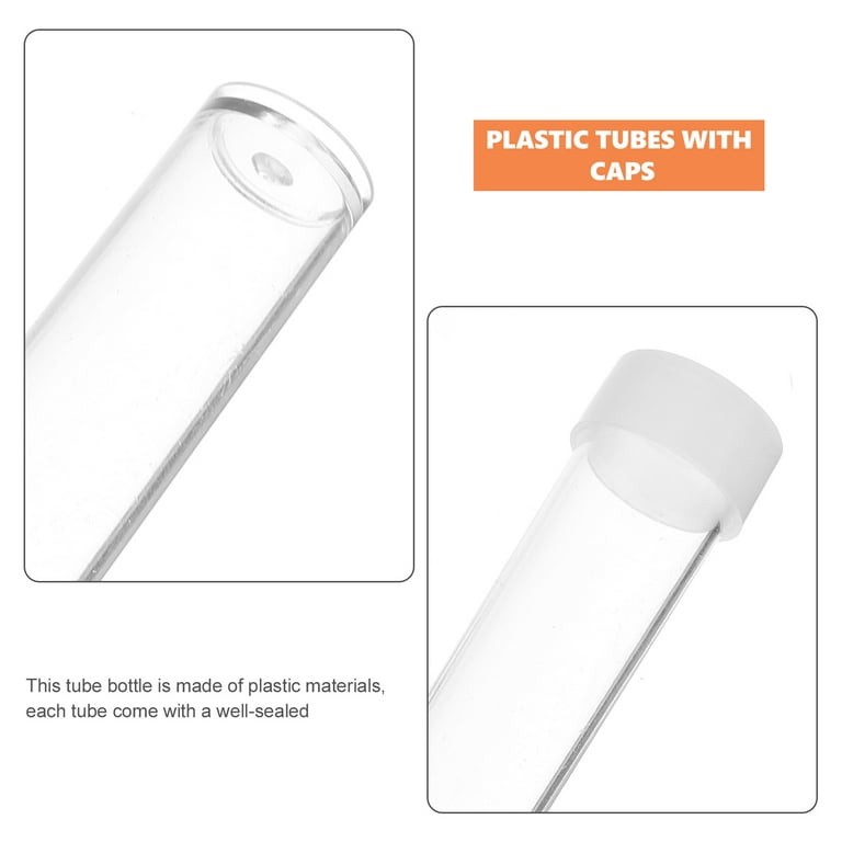 30pcs Transparent Clear Plastic Empty Storage Tubes Beads Container Sequins Containers, Size: 8X1.5cm