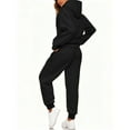 thumbnail image 6 of Sweatsuits Women 2 Piece Outfit Cozy Jogging Suits Hoodies Pullover Jogger Sweatpants Set Matching Sweat Sets Black 3XL, 6 of 6